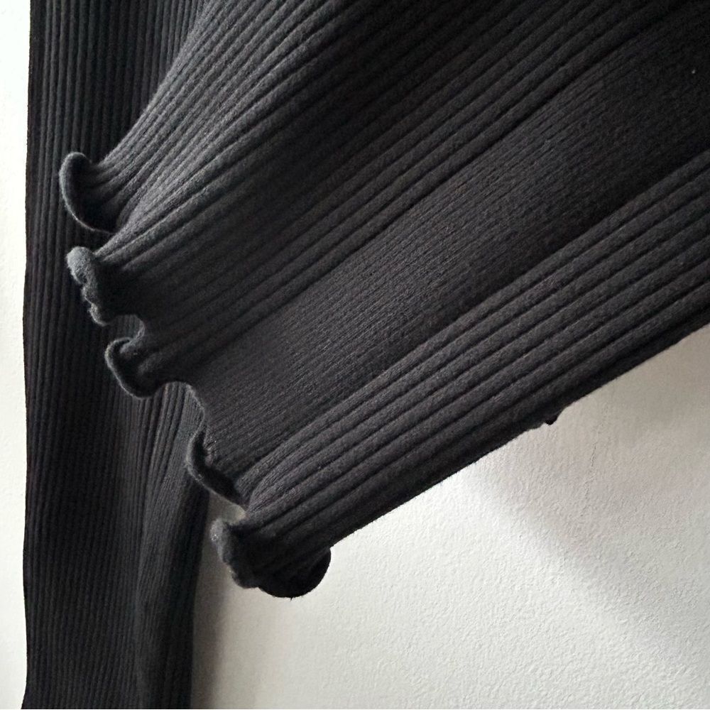 Paco Rabanne Ribbed Knit Flared Trousers in black - Picture 10 of 16